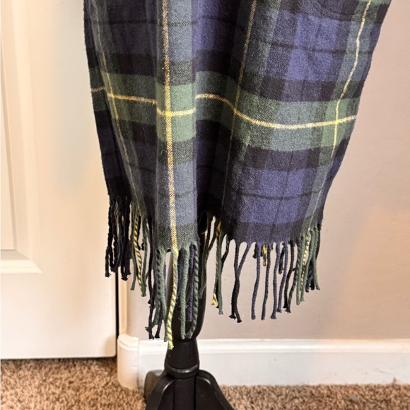 Polo Ralph Lauren Green and Blue Plaid Fringe Midi Shirt Dress,  Size 2 NWOT - Picture 5 of 16